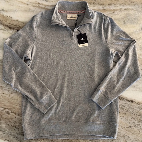 NWT Normal Brand Puremeso 1/4 Quarter Zip Sweater Athletic Grey Men’s Medium $98 - Picture 1 of 5